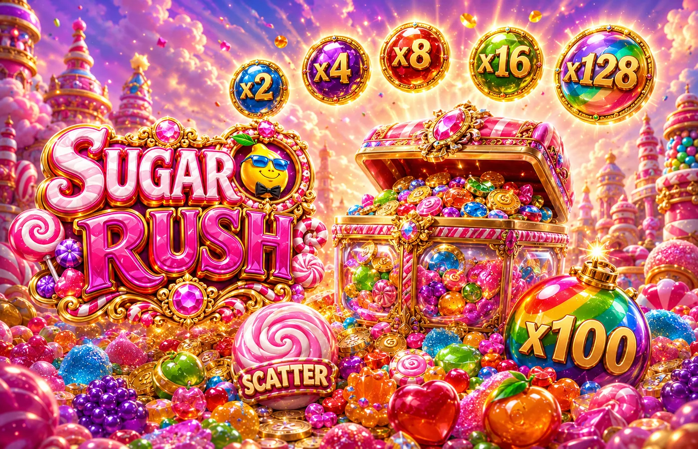 Бонусы Sugar Rush — фриспины и множители
