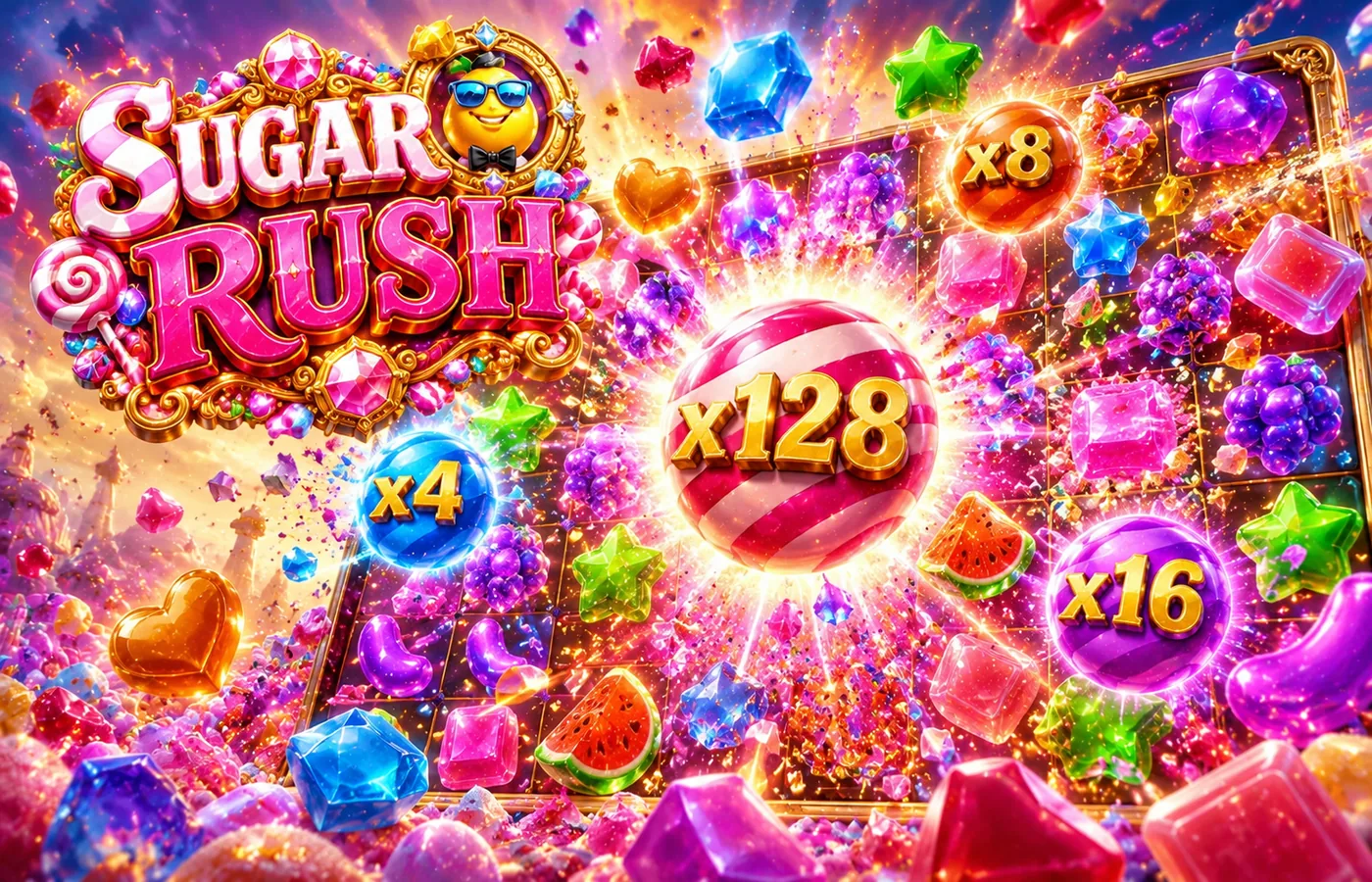 Sugar Rush обзор — символы и механика кластеров